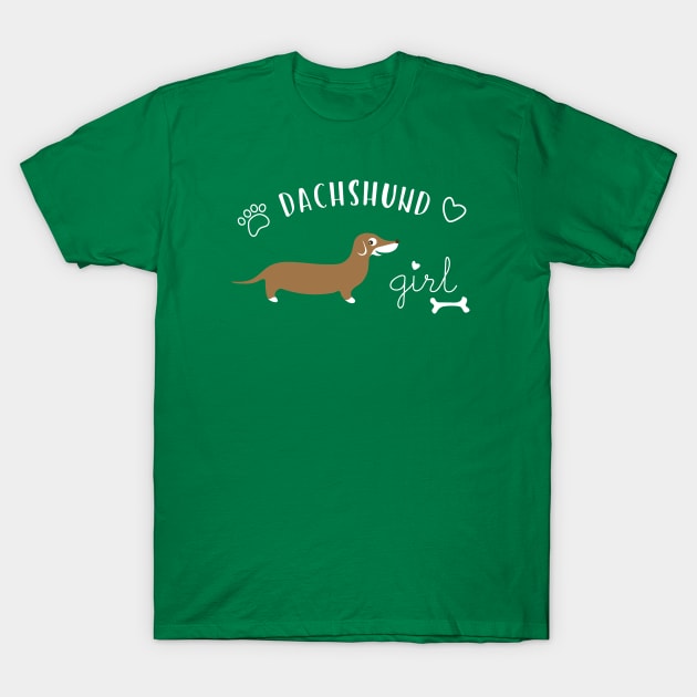 Dachshund Girl T-Shirt by katelein